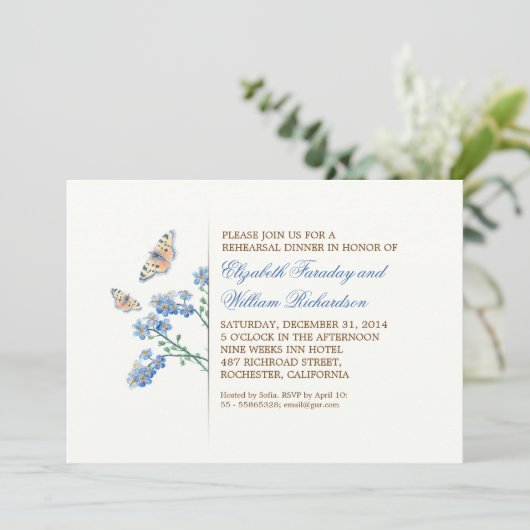 Elegante leuke en eenvoudige repetitie uitnodiging (Staand voorkant)