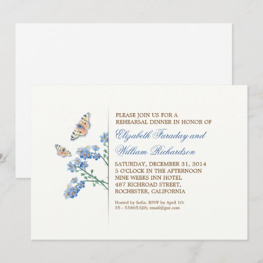 Elegante leuke en eenvoudige repetitie uitnodiging (Voorkant / Achterkant)