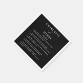 Elegante Leuke Feiten Zwart & Wit Bruiloft Servet (Hoek)