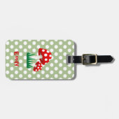 elegante leuke meisjespaddenstoelen pokadots bagagelabel (Voorkant horizontaal)