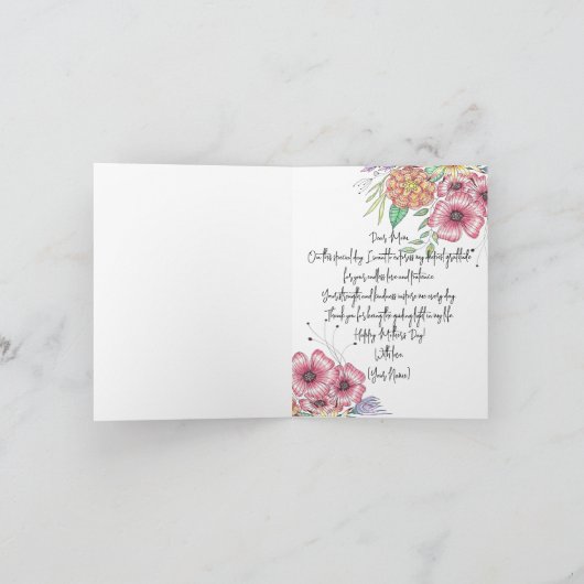 Elegante levendige bloemblaadjes Moederdag Kaart (Binnen)