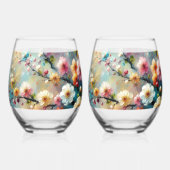 Elegante & Levendige Bloemen - Bloei moedig met Kl Wijnglas Zonder Voet (Achterkant)