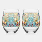 Elegante & Levendige Bloemen - Bloei moedig met Kl Wijnglas Zonder Voet (Links)