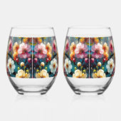 Elegante & Levendige Bloemen - Bloei moedig met Kl Wijnglas Zonder Voet (Rechts)