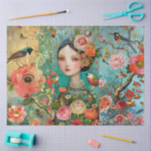 Elegante Levendige Kleurrijke Bloemen Decoupage Co Tissuepapier (Craft)