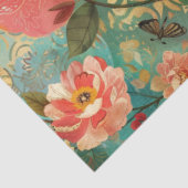 Elegante Levendige Kleurrijke Bloemen Decoupage Co Tissuepapier (Detail)