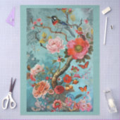 Elegante levendige kleurrijke bloemen decoupage tissuepapier (Craft)