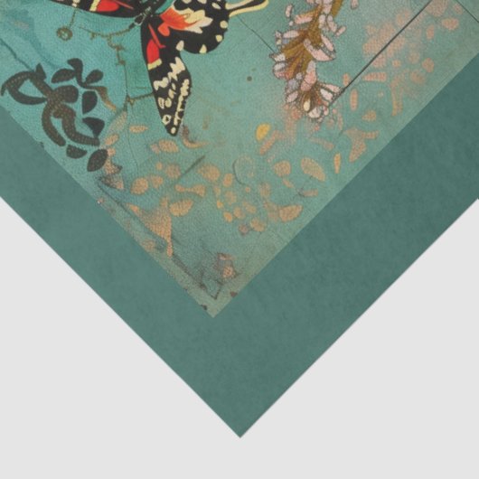 Elegante levendige kleurrijke bloemen decoupage tissuepapier (Detail)