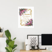 Elegante & levendige Orchidee Bloem Bruiloft Welko Poster (Thuiskantoor)