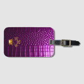 Elegante levendige Paarse nep krokodil monogram Bagagelabel (Voorkant (horizontaal))