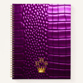 Elegante levendige Paarse nep krokodil monogram Notitieboek (Voorkant)