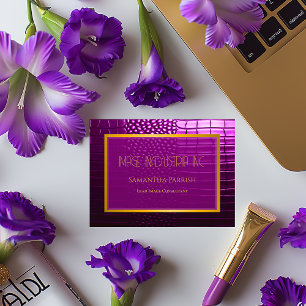 Elegante levendige Paarse nep krokodil Visitekaartje