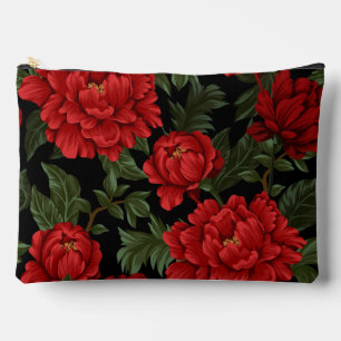 Elegante levendige rode pioenen in bloei etui