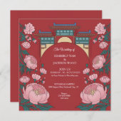 Elegante Levendige Rood Kaart (Voorkant / Achterkant)