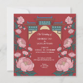 Elegante Levendige Rood Kaart (Voorkant)