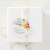 Elegante levendige wilde bloemen dank u bedankjes labels (In situ)