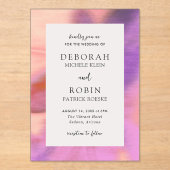 Elegante levendige woestijn zonsondergang moderne  acryl uitnodigingen (Voorkant)