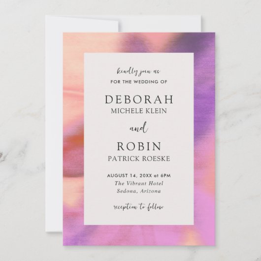 Elegante levendige woestijn zonsondergang moderne  kaart (Voorkant)