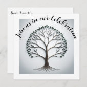 Elegante Levensboom Feest Uitnodiging (Voorkant / Achterkant)