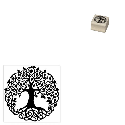 Elegante  levensboom rubberstempel (Gestempeld)