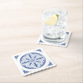 Elegante levenscyclus marineblauw Mongools patroon Kartonnen Onderzetters (Insitu)