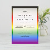 Elegante LGBTQ+ BIPOC Pride Bruiloft Kaart (Staand voorkant)
