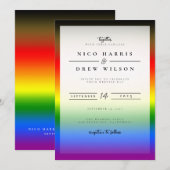 Elegante LGBTQ+ BIPOC Pride Bruiloft Kaart (Voorkant / Achterkant)