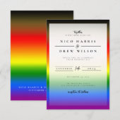 Elegante LGBTQ+ BIPOC Pride Bruiloft Kaart (Voorkant / Achterkant)