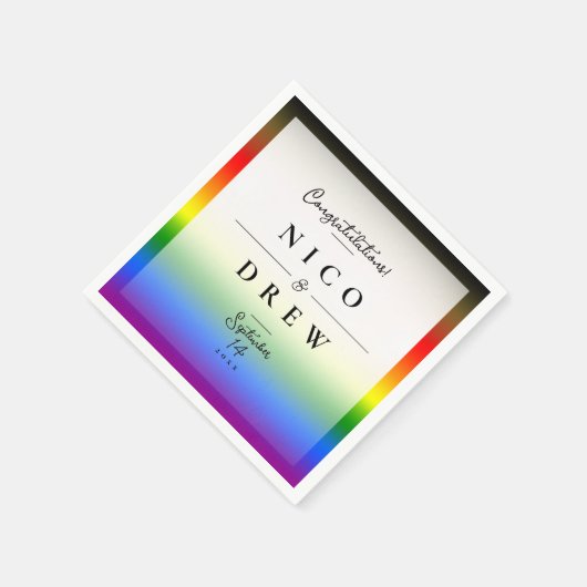 Elegante LGBTQ+ BIPOC Pride Bruiloft Servet (Hoek)