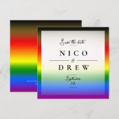Elegante LGBTQ+ BIPOC Pride-huwelijk Save The Date (Voorkant / Achterkant)