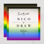 Elegante LGBTQ+ BIPOC Pride Trouwdag  Save The Date (Voorkant / Achterkant)