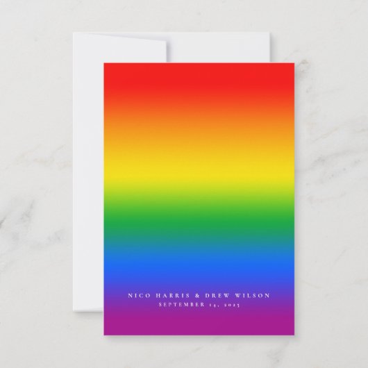 Elegante LGBTQ+ Pride Bruiloft Kaart (Achterkant)