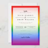 Elegante LGBTQ+ Pride Bruiloft Kaart (Voorkant)