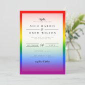 Elegante LGBTQ+ Pride Bruiloft Kaart (Staand voorkant)