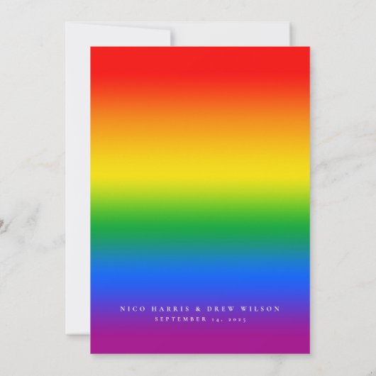 Elegante LGBTQ+ Pride Bruiloft Kaart (Achterkant)