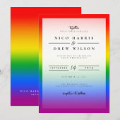 Elegante LGBTQ+ Pride Bruiloft Kaart (Voorkant / Achterkant)