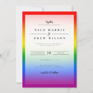 Elegante LGBTQ+ Pride Bruiloft Kaart