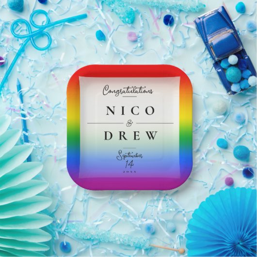 Elegante LGBTQ+ Pride Bruiloft Papieren Bordje (Feest)