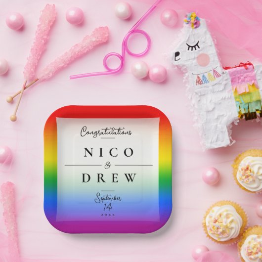 Elegante LGBTQ+ Pride Bruiloft Papieren Bordje (Feest)