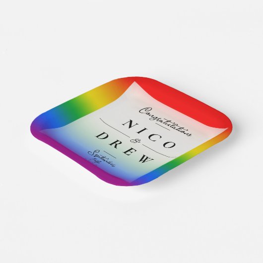 Elegante LGBTQ+ Pride Bruiloft Papieren Bordje (Gebogen)