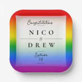 Elegante LGBTQ+ Pride Bruiloft Papieren Bordje (Voorkant)