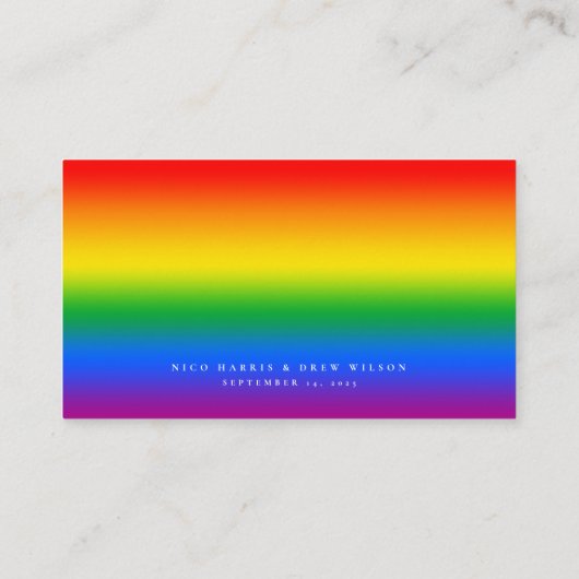 Elegante LGBTQ+ Pride Bruiloft RSVP Informatiekaartje (Achterkant)