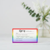 Elegante LGBTQ+ Pride Bruiloft RSVP Informatiekaartje (Staand voorkant)
