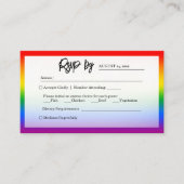 Elegante LGBTQ+ Pride Bruiloft RSVP Informatiekaartje (Voorkant)