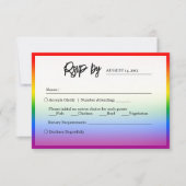 Elegante LGBTQ+ Pride Bruiloft RSVP Kaartje (Voorkant)