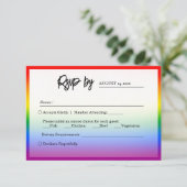 Elegante LGBTQ+ Pride Bruiloft RSVP Kaartje (Staand voorkant)