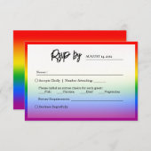 Elegante LGBTQ+ Pride Bruiloft RSVP Kaartje (Voorkant / Achterkant)