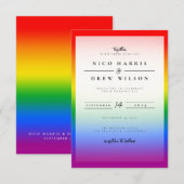 Elegante LGBTQ+ Pride-huwelijk Kaart (Voorkant / Achterkant)
