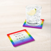 Elegante LGBTQ+ Pride-huwelijk Kartonnen Onderzetters (Insitu)
