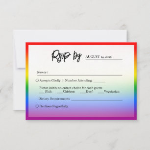 Elegante LGBTQ+ Pride-huwelijk RSVP Kaartje
